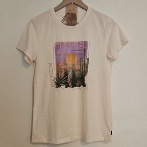 NWT Tentree Sea Blend Open Road Cactus Western Tee W Faux Leather Fringe Earings